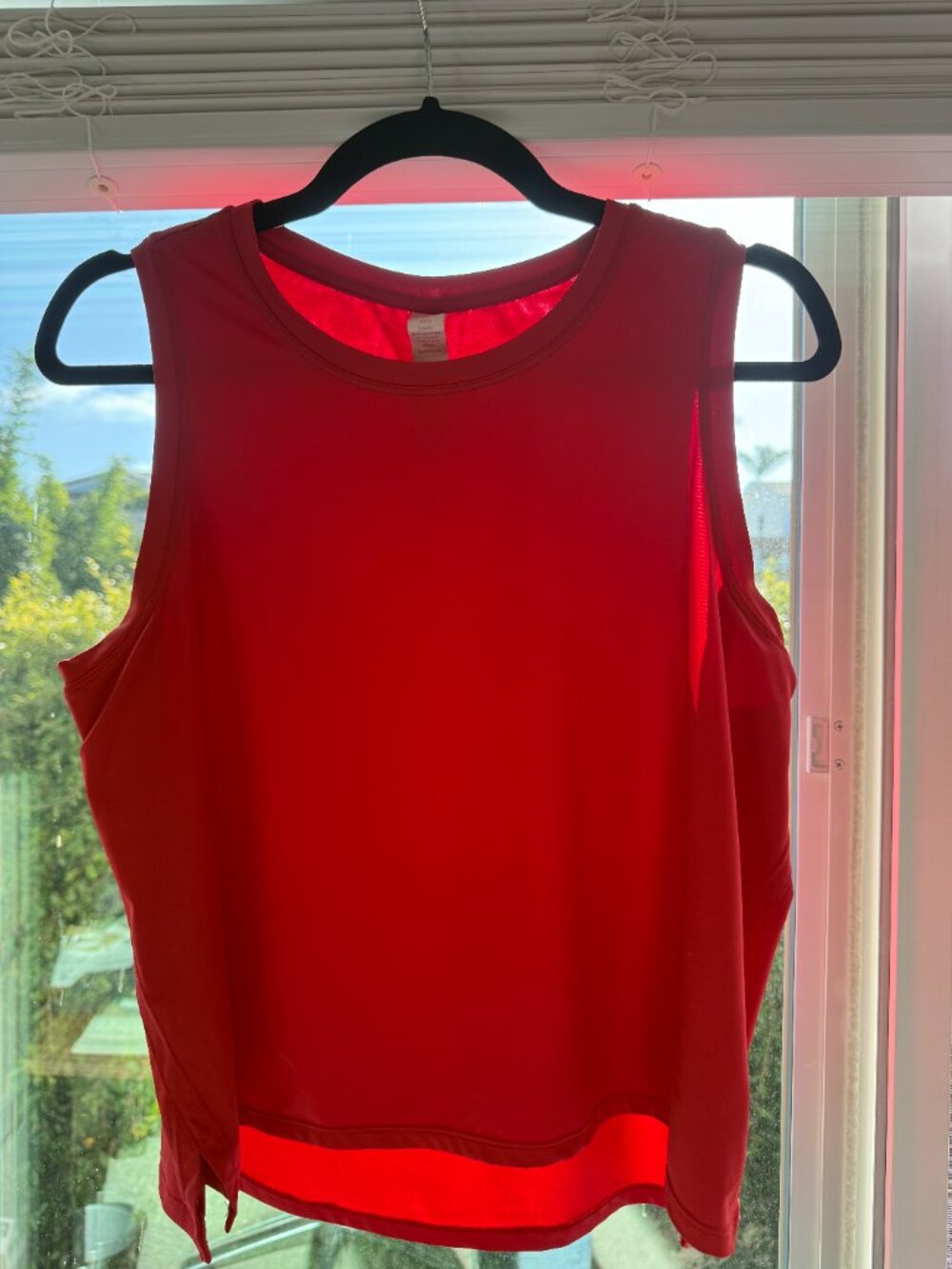 JOYSPELS Ice Silk Crop Workout Tank Top Red Medium